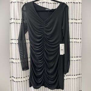 Julia Jordan Black Ruched Long Sleeve Dress - new with tags